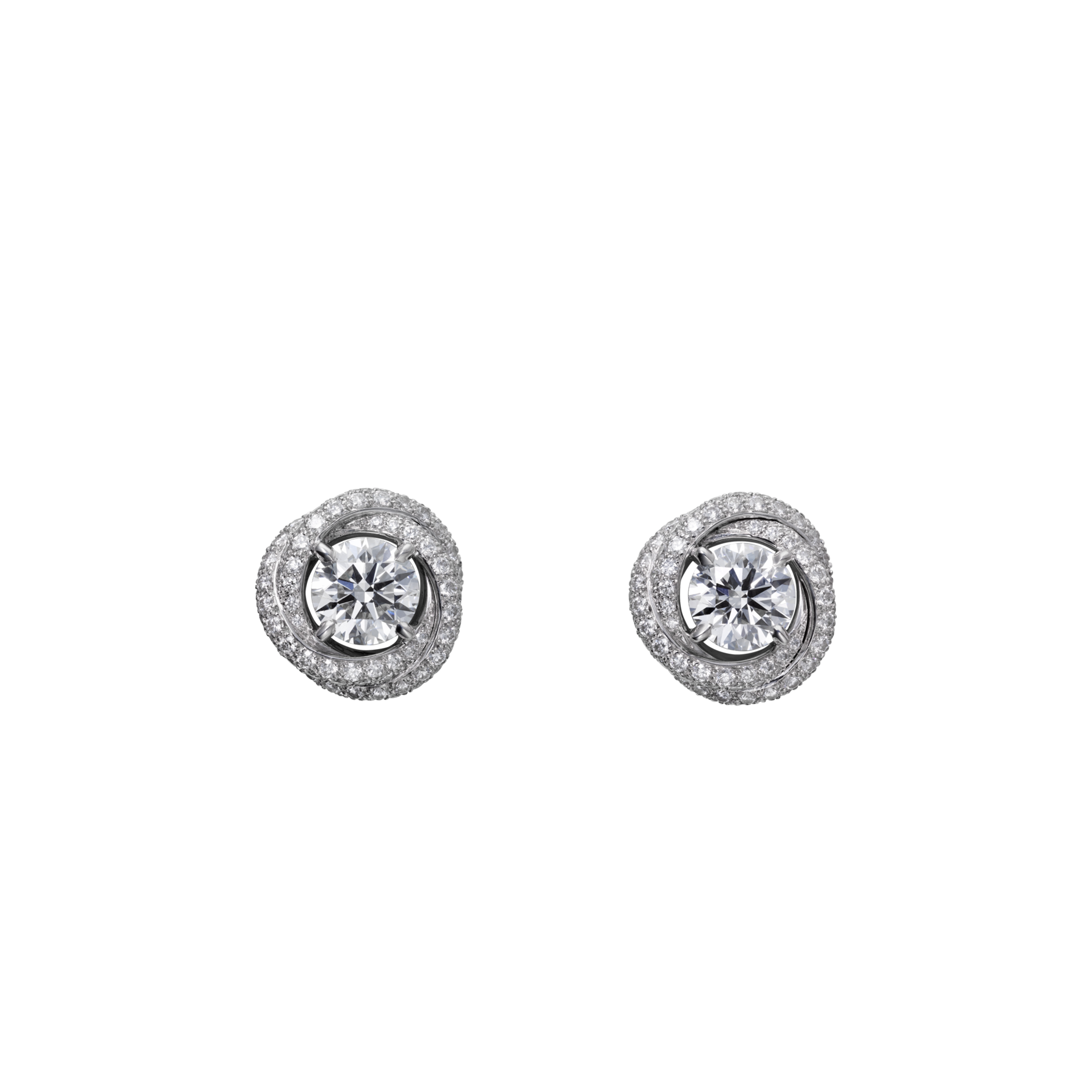 CARTIER TRINITY 18K WHITE GOLD, DIAMOND RUBAN EARRINGS N8515014 CARTIER TRINITY 18K WHITE GOLD, DIAMOND RUBAN EARRINGS N8515014